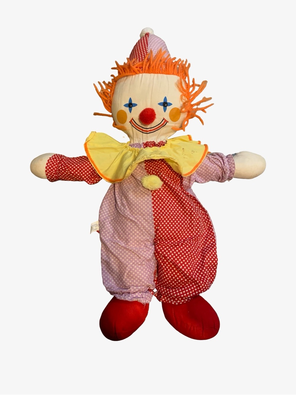 Vintage Floppy Clown Rag‎ Doll 22” SOS Division Of Good Stuff